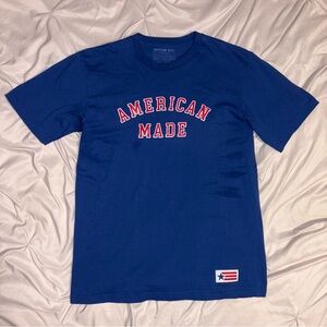 AMERICAN GIANT Shirt Mens L Blue USA Made Flag Collection Short Sleeve Tee